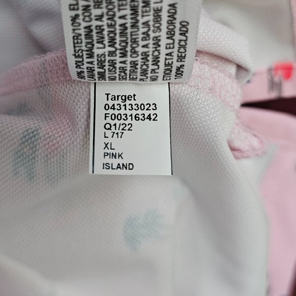 Goodfellow & Co Men's Pink Island Printed Short Sleeve Performance Polo Shirt XL - Picture 9 of 11